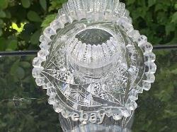 Signed J. Hoare Abp Cut Glass Vase, 12