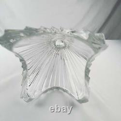 Signed Orrefors Sweden 8.5 Heavy Crystal Cut Glass Vase 4969-22