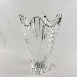 Signed Orrefors Sweden 8.5 Heavy Crystal Cut Glass Vase 4969-22