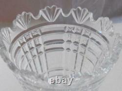 Signed Waterford Hand Cut glass footed vase Irish Crystal