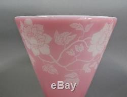 Steuben Rosaline Acid Cut Back Art Glass Vase
