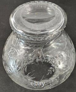 Stevens & Williams Intaglio Crystal Cut Glass Vase Vintage England Floral