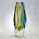 Striking Murano 1970s Mandruzzato Italian Vase Faceted Signed Cut Art Glass