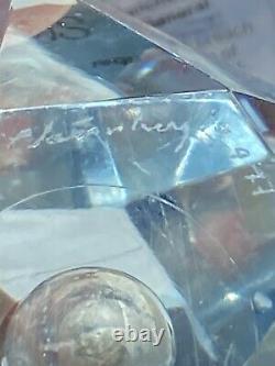 Strombergshyttan Faceted Cut Glass Signed Vase