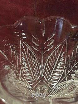 Stunning Large Brilliant Heavy Cut Crystal Footed 11 Vase