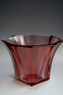 Stunning Moser Royalit Cut Dichroic Crystal Glass Vase Signed