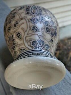 Superbly Cut Cameo Glass Vase, Chinese Tapestry on Old Ivory, Webb, Ca. 1880