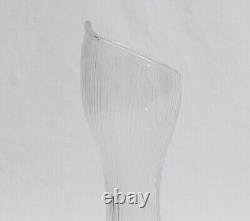 Tapio Wirkkala for Iittala 1955 Line Cut Glass 9 Bud Vase Signed MCM Vintage
