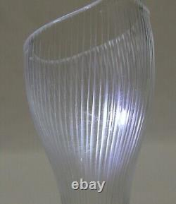 Tapio Wirkkala for Iittala 1955 Line Cut Glass 9 Bud Vase Signed MCM Vintage