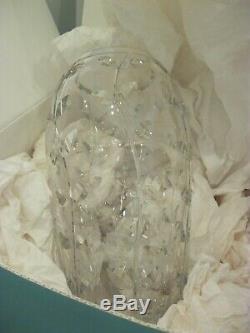 Tiffany & Co. HAND CUT Crystal Floral Vine Large Tall 13 Vase Excellent