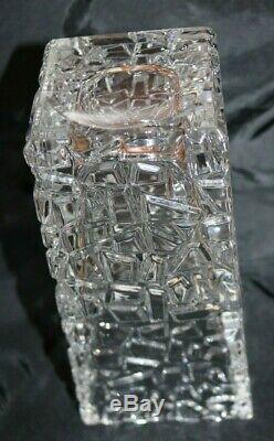 Tiffany & Co. Sierra Square Rock Cut Vase-9.5 Tall-Excellent Condition