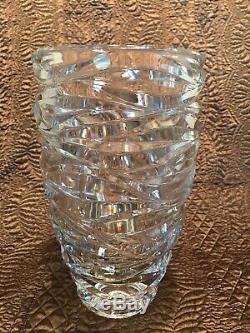 Tiffany & Co Wave Cut 12 Crystal Centerpiece Vase 2001 Signed Emil Brost