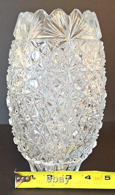 Turkish Hand Cut Crystal Sawtooth Rim Glass Vase