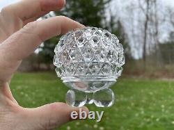 Two American Brilliant Period Cut Glass Toothpick Holders 3 Ball Footed ABP Vase