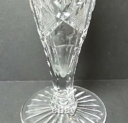 Unusual American Brilliant Period (abp) Cut Glass 11.75 Footed Vase