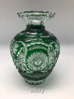 VEGA CRYSTAL Green Vase Hand Blown