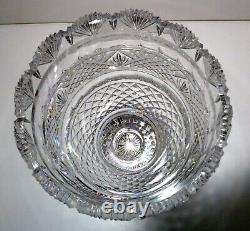 VINTAGE House of Waterford Crystal HEXAGON Base Vase 10 5/8 Made in IRELAND