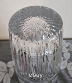 VINTAGE Large Flower Vase Hand-Cut Lead Crystal Etched Frosted Heavy Glass 9.75