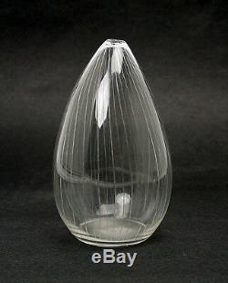 VINTAGE tapio wirkkala line cut crystal glass bud vase 1955 signed dated museum