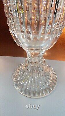 VTG ABP c. 1900 Zipper Cut Crystal Glass Tulip Shape Footed Vase 9.75