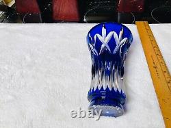 Val Saint Lambert Cut Glass Vase / Eds / Dallas Tx