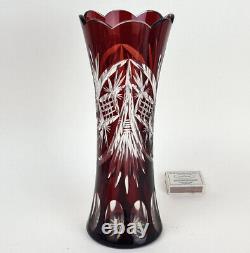 Vase Flashed Glass Crystal Glas Hand Cut Um 1900 P52