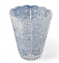 Very Fine Slovakian Cut Crystal Vase, c1960s 6.5 inches