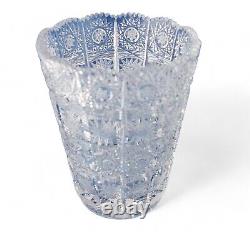 Very Fine Slovakian Cut Crystal Vase, c1960s 6.5 inches
