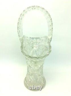 Very Heavy Brilliant Period Cut Glass Bouquet Vase Large Decorative