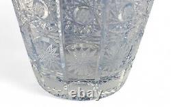 Very Large Slovakian Fine Lead Cut Crystal Glass SEC Vase 16