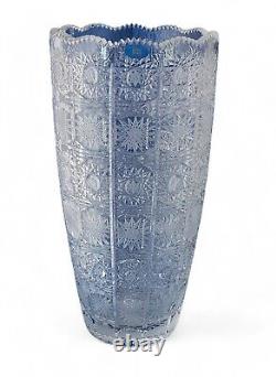 Very Large Slovakian Fine Lead Cut Crystal Glass SEC Vase 16