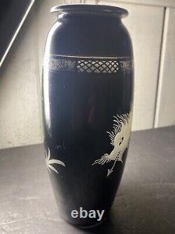 Very Very Rare Antique Dragon Vase Pre-1928 Black Cut 2 Clear Hawkes Asian Theme