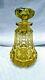 Victorian Bohemian Cut Uranium Vaseline Glass Perfume Antique Bottle