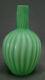 Victorian Cased & Ribbed Green Cut Velvet Mother-of-pearl Satin Glass Vase C1880