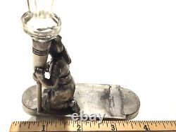 Victorian Toothpick Aesthetic Movement Cut Glass and Silverplate J. W. Tufts