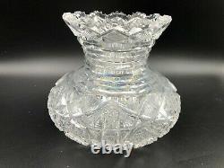 Vintage ABP American Brilliant Period Cut Crystal Vase, 5 1/4 Tall, 6 Widest