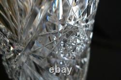 Vintage American Brilliant Cut Glass Crystal Celery Vase Footed Pedestal Ornate