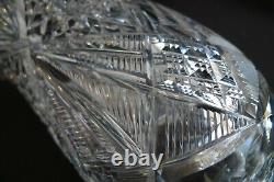 Vintage American Brilliant Cut Glass Crystal Celery Vase Footed Pedestal Ornate