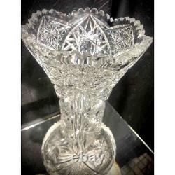 Vintage American Brilliant Period (ABP) Stunning 12 tall Cut Glass Crystal Vase