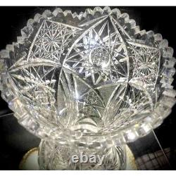 Vintage American Brilliant Period (ABP) Stunning 12 tall Cut Glass Crystal Vase