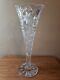 Vintage Antique American Brilliant Abcg Heavy Crystal Cut Glass Trumpet Vase 20