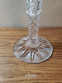 Vintage Antique American Brilliant ABCG Heavy Crystal Cut Glass Trumpet Vase 20