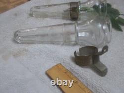 Vintage Antique Auto Car Bud Flower Vase Model A T Ford Cut Glass Brackets Rod