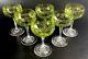 Vintage/antique Cut Glass Champagne/ Sorbet Glasses (6) Light Green Cut To Clear