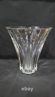 Vintage Baccarat Heavy Cut Crystal French Vase, Brigitte Pattern, 9 3/4 tall