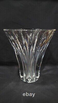 Vintage Baccarat Heavy Cut Crystal French Vase, Brigitte Pattern, 9 3/4 tall
