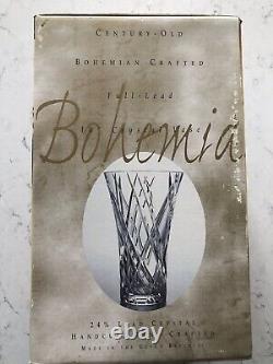 Vintage Bohemia Cut Crystal Ten Inch Vase