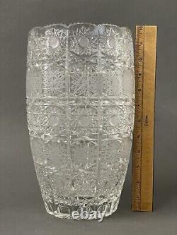 Vintage Bohemian Czech Crystal Queen Lace Cut Glass Large 11.75