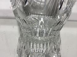 Vintage Bohemian Czech Cut Crystal Tall Vase Hand Cut