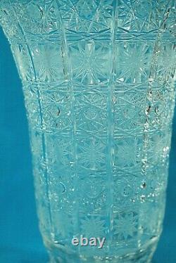 Vintage Bohemian Czech Hand Cut Queen Lace Crystal 10 Vase